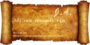 János Annamária névjegykártya